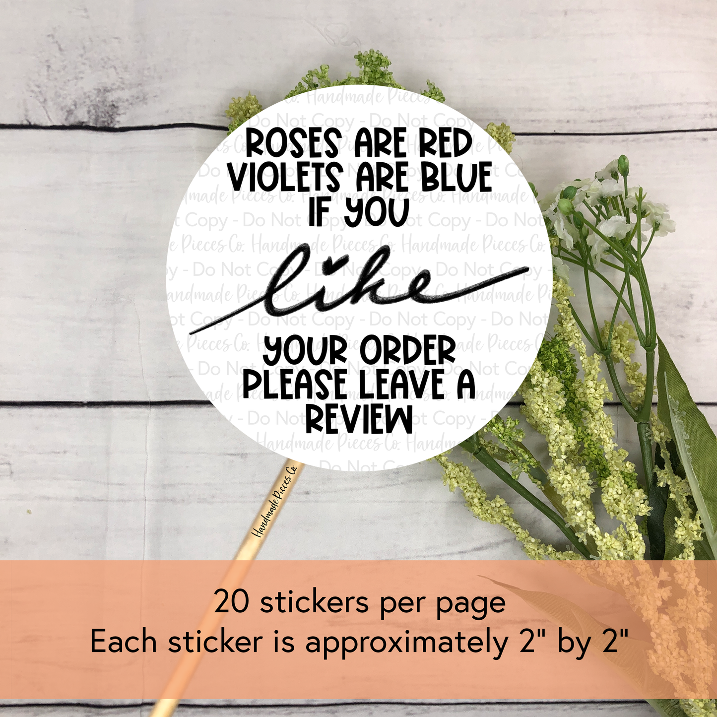 Please Leave a Review - Packaging Sticker, Valentine's Day Theme (2022)
