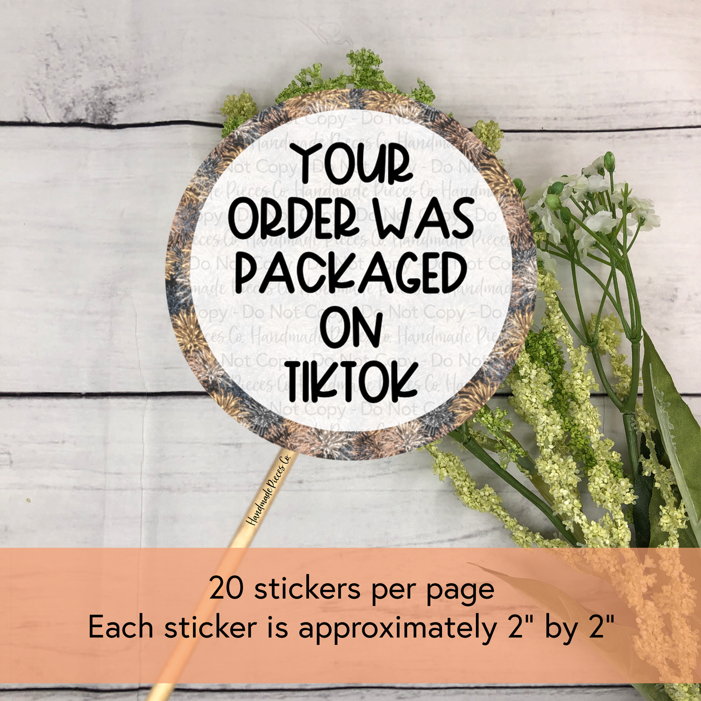 Your Order was Packaged on TikTok - Packaging Sticker, New Years Theme 2022
