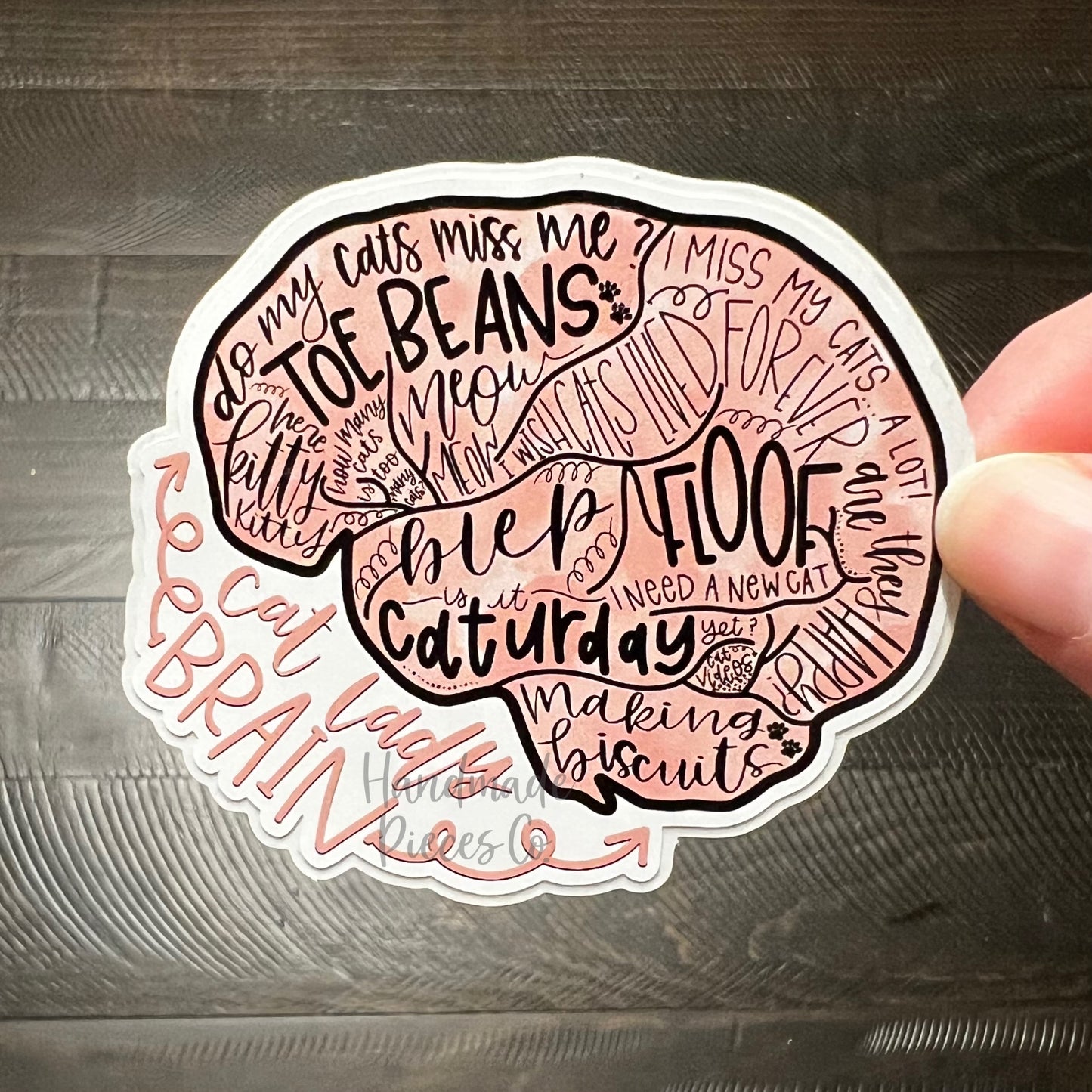 Cat Lady Brain - Vinyl Sticker