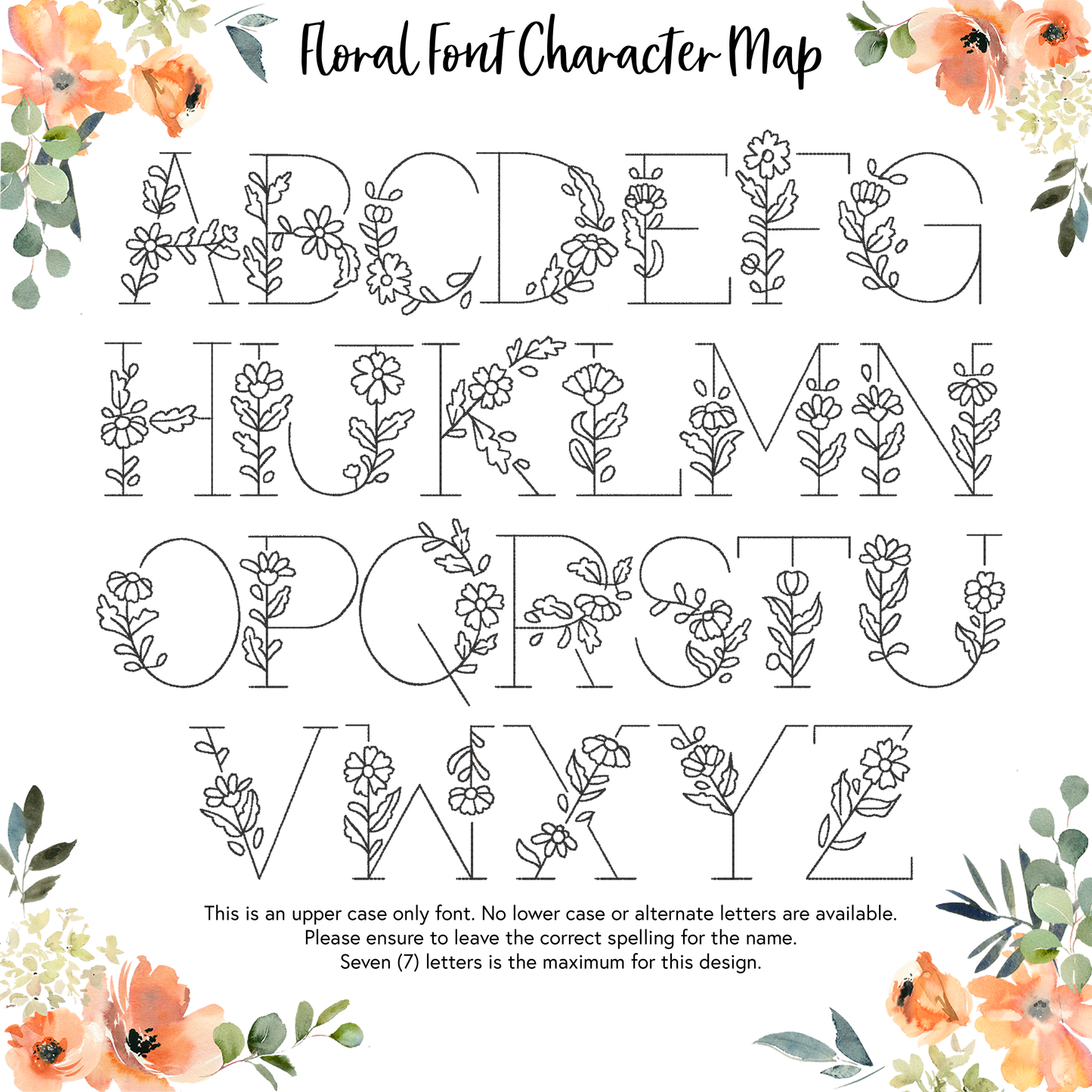 Custom Name Floral Embroidered Garment - Adult