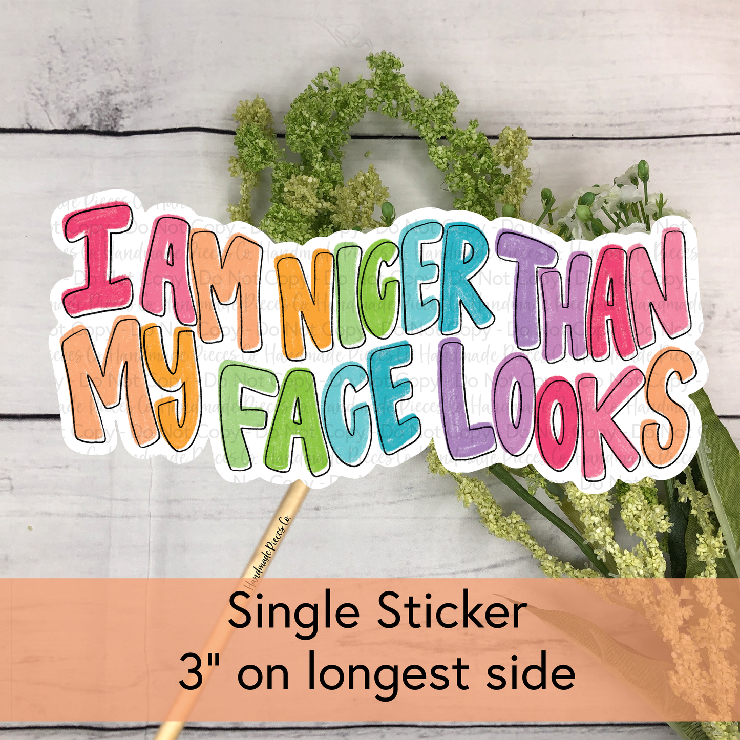 I am Nicer Than My Face Looks - Vinyl Sticker