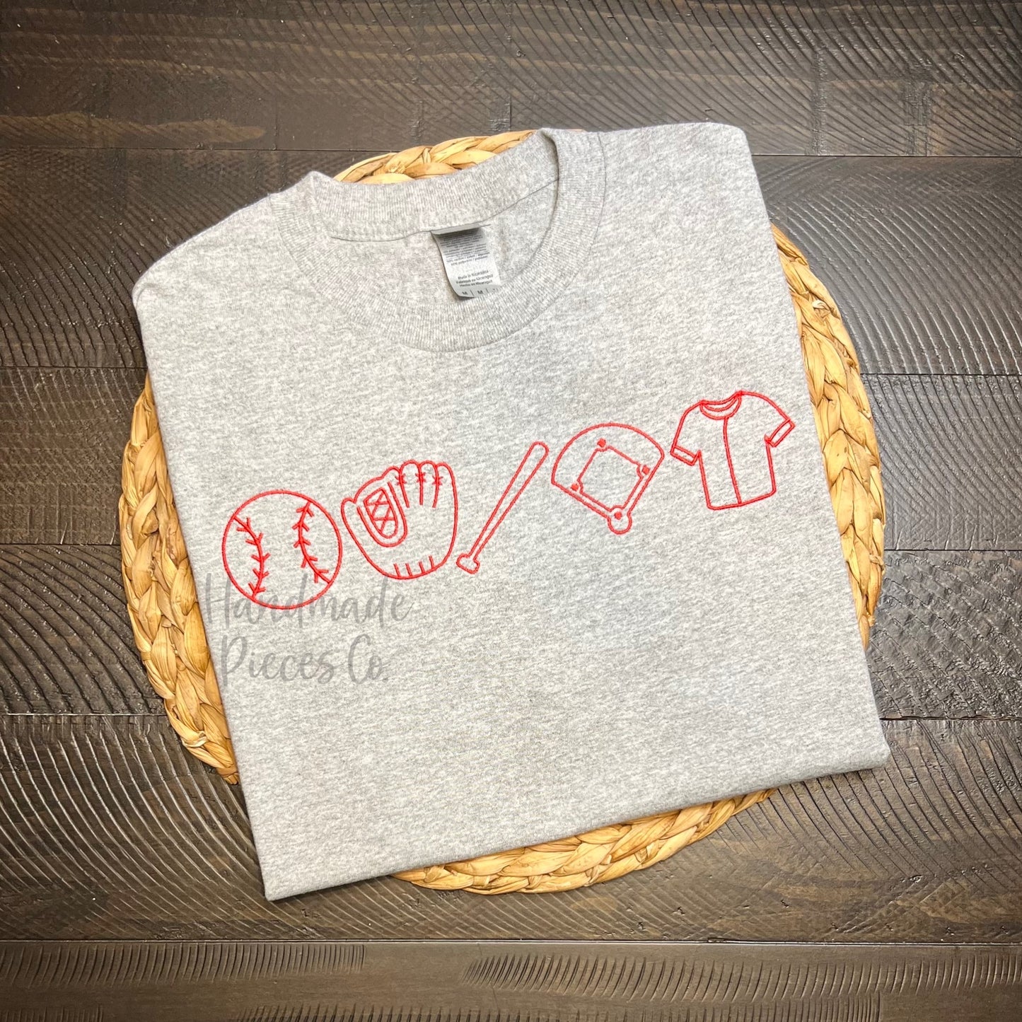 Sample Collection - Baseball/Softball Doodles Embroidered Garment - Size Adult Medium