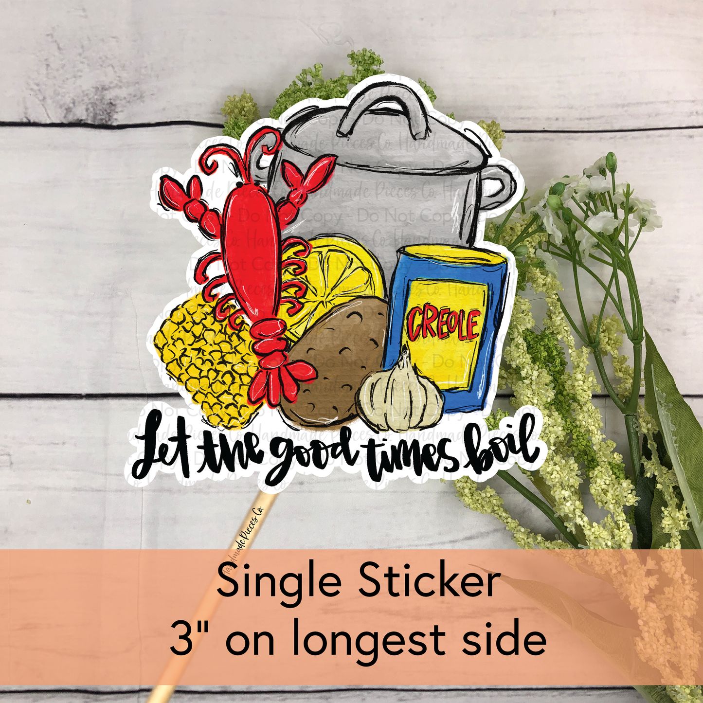 Let the Good Times Boil, Crawfish - Vinyl Sticker