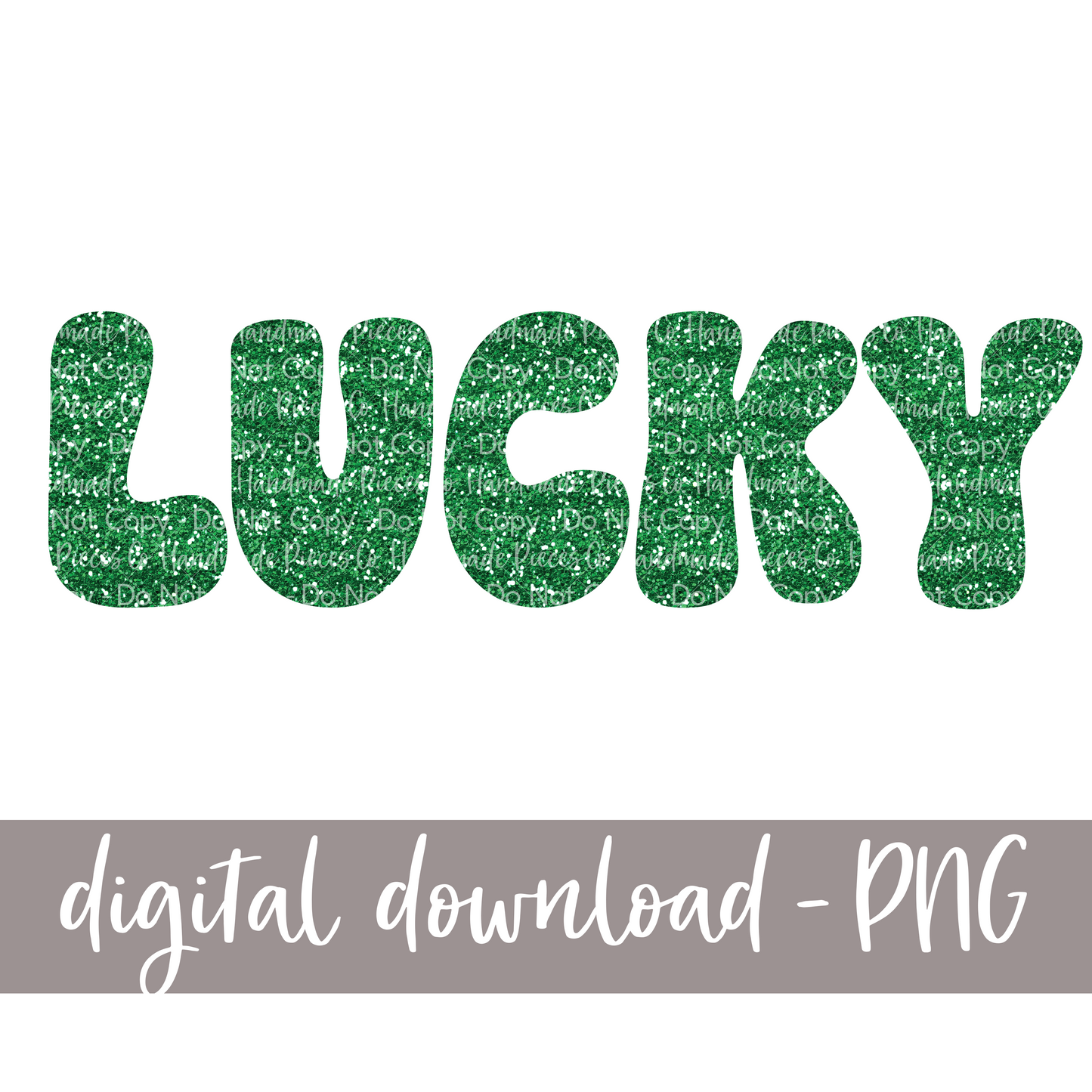 Lucky, Green Glitter - Digital Download
