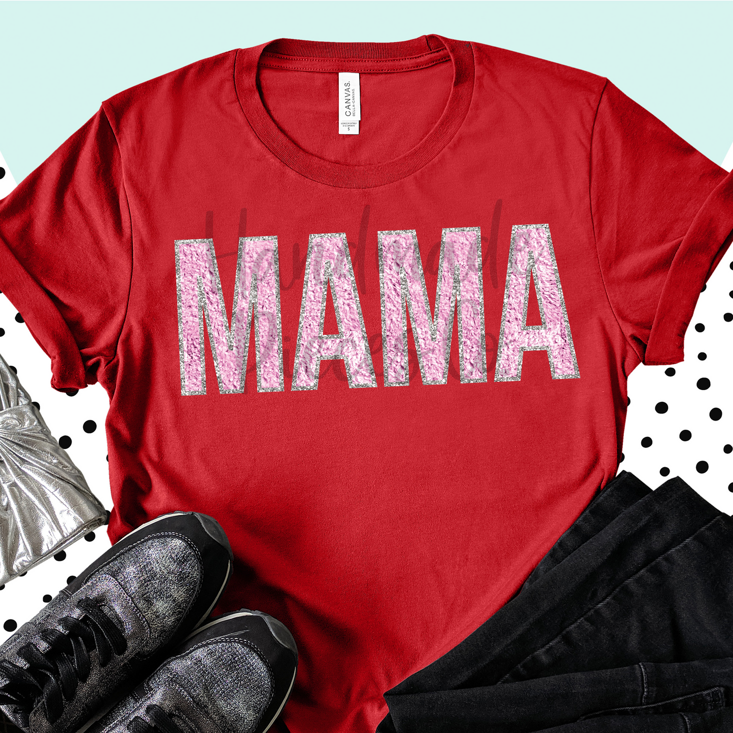 Mama, Chenille - Pink - Digital Download