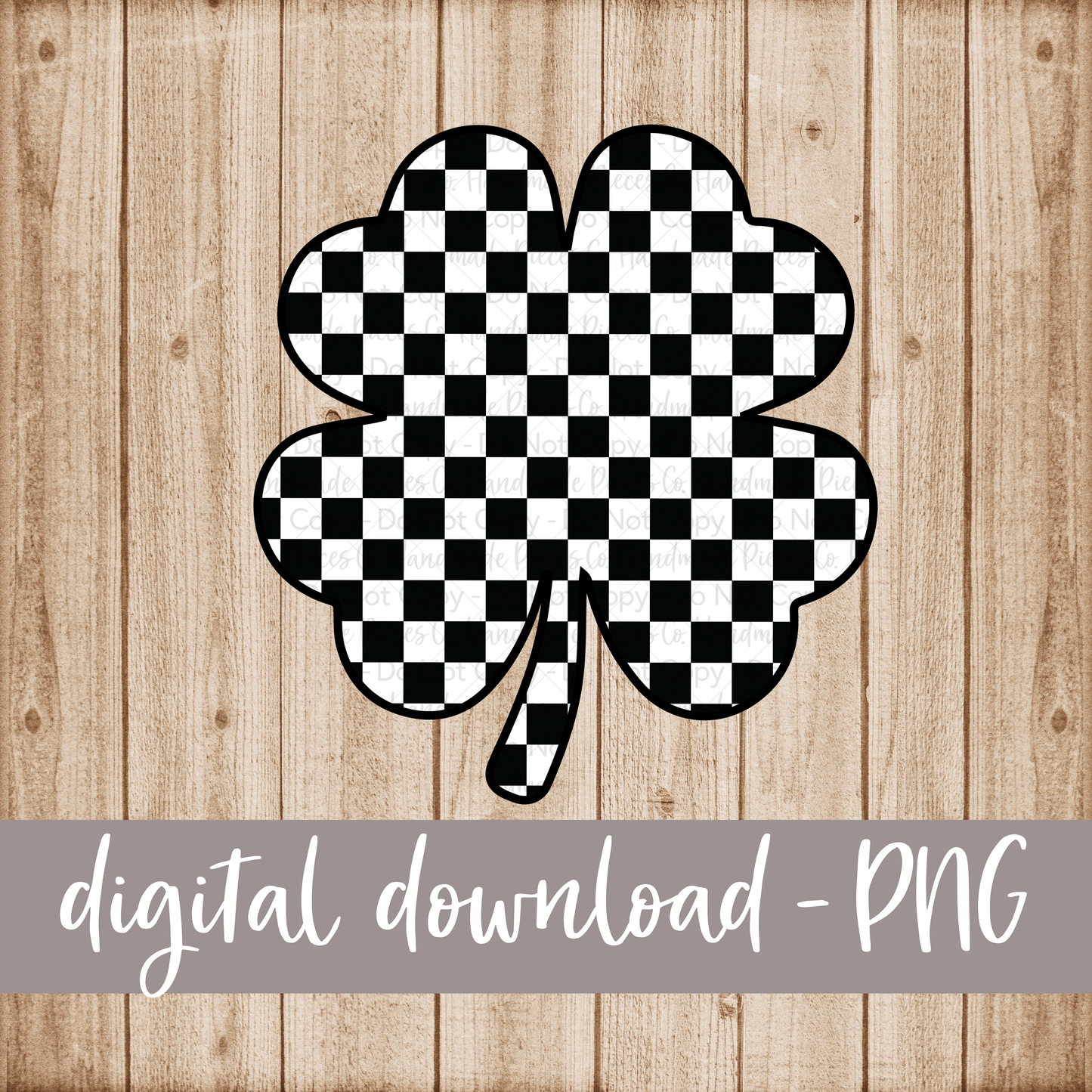 Shamrock, Black Checkered - Digital Download