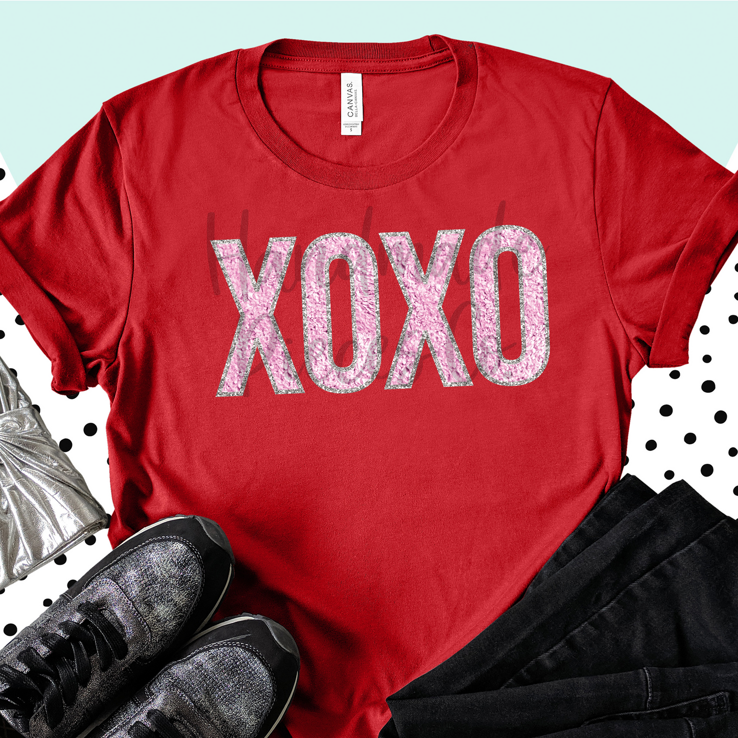 XOXO, Chenille - Pink - Digital Download