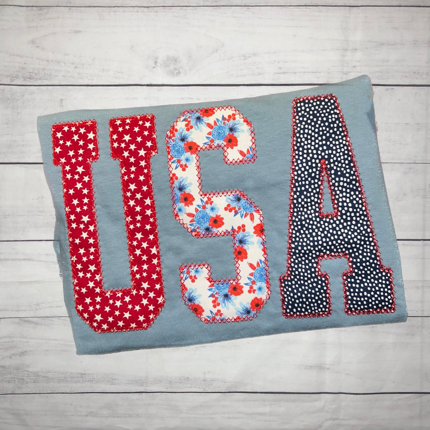 USA Trio Embroidered Port & Co. Garment Dyed Short Sleeve TShirt - Ready to Ship