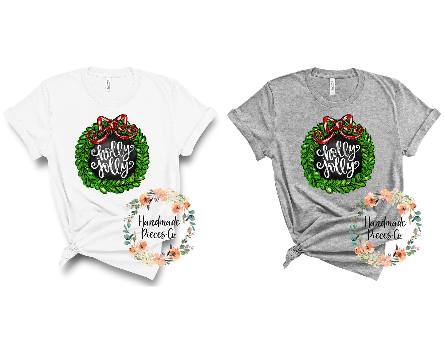 Christmas Wreath, Holly Jolly - Sublimation or HTV Transfer
