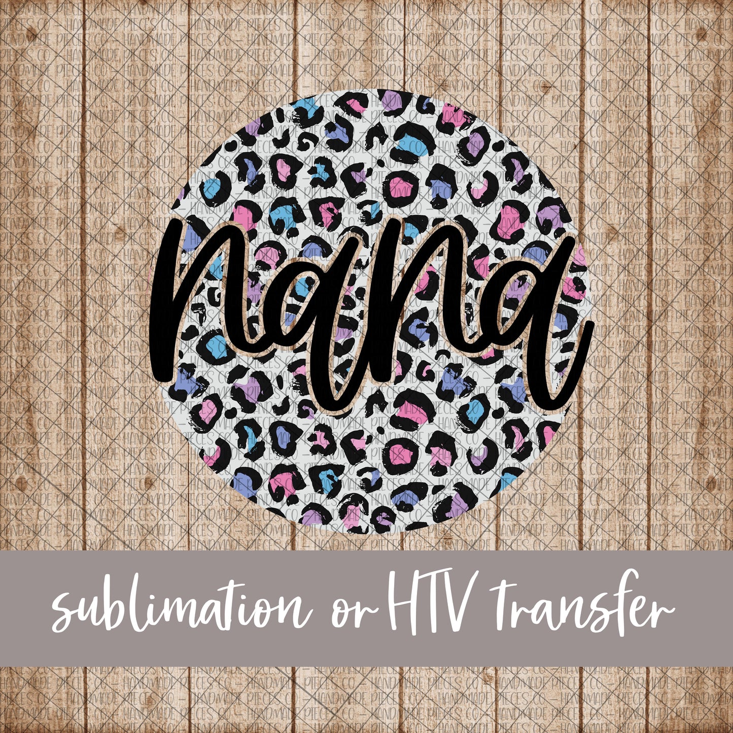 Nana Round, Leopard Spring Pastel - Sublimation or HTV Transfer