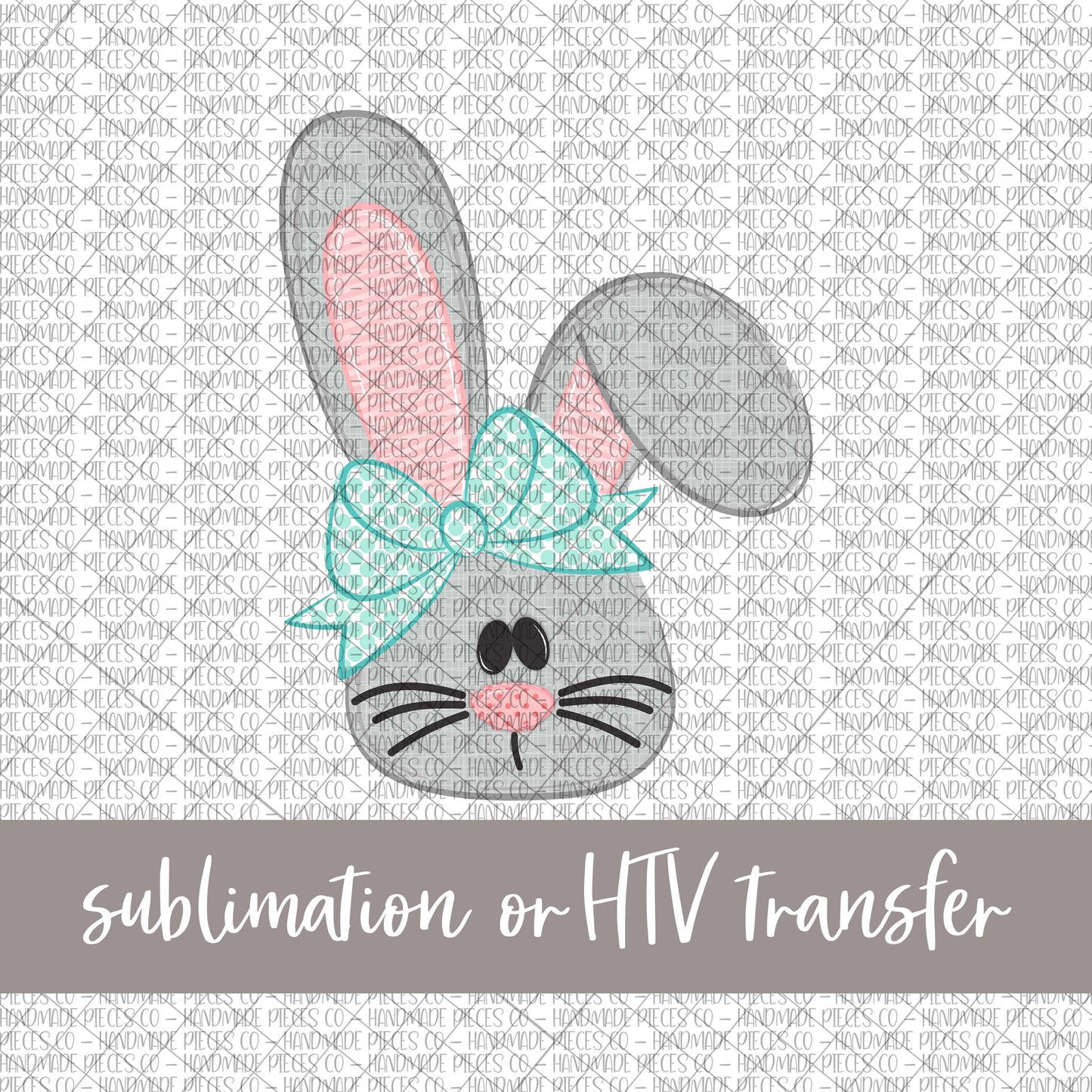 Easter Bunny with Bow, Girl - Sublimation or HTV Transfer