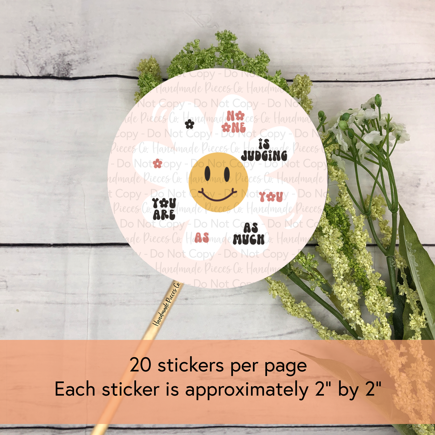 No One is Judging You Packaging Sticker, Positive Vibes Theme