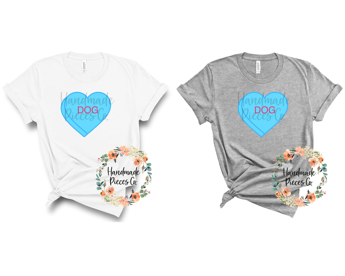 Dog Candy Heart, Blue - Sublimation or HTV Transfer