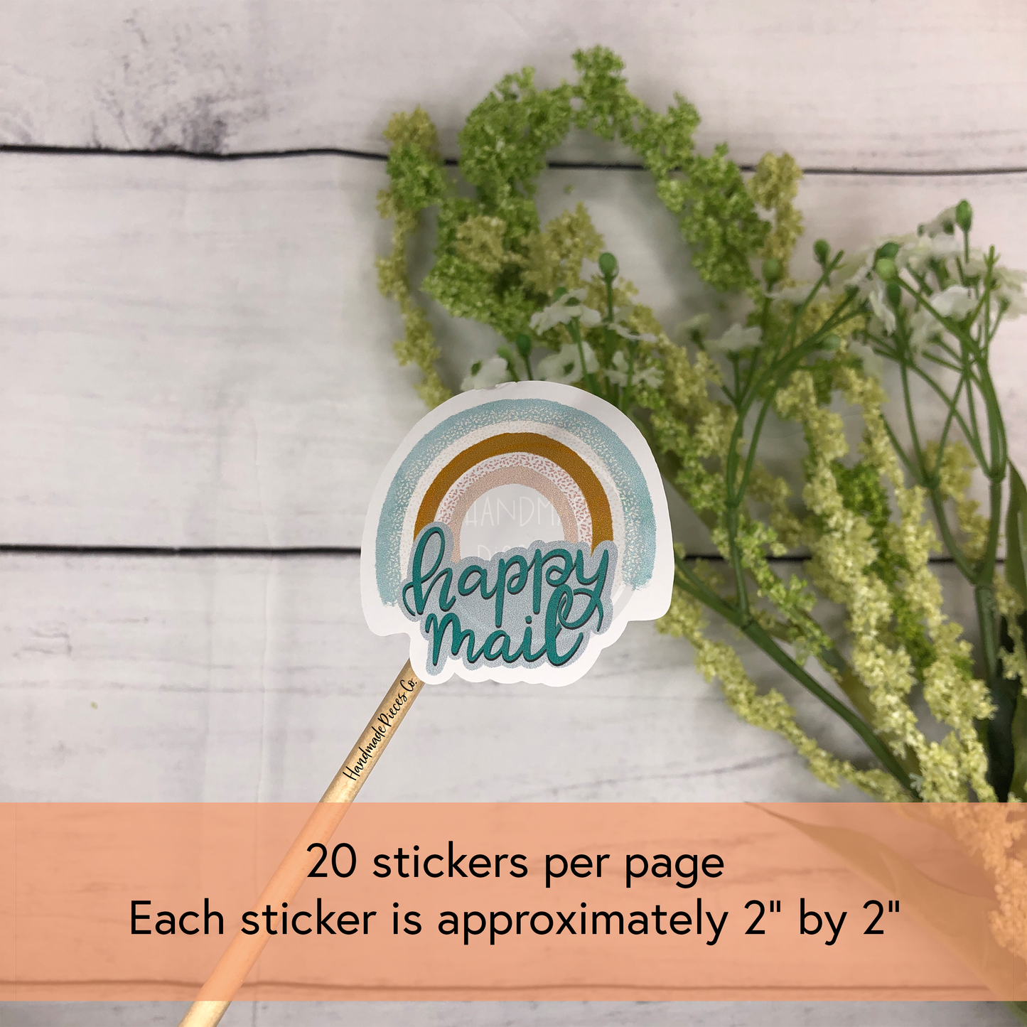 Happy Mail Packaging Sticker, Rainbow