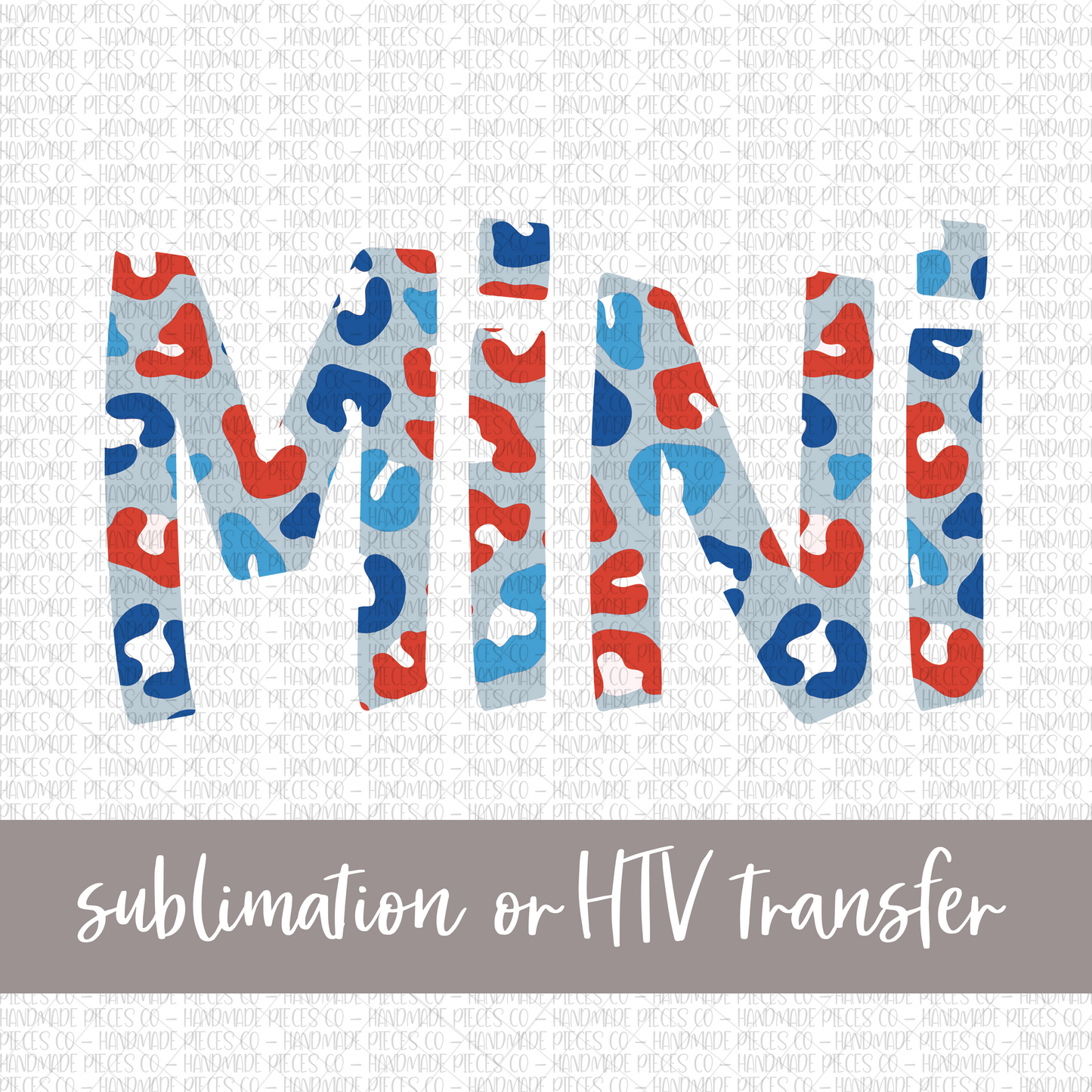 Mini, Leopard Patriotic, Version 2 - Sublimation or HTV Transfer