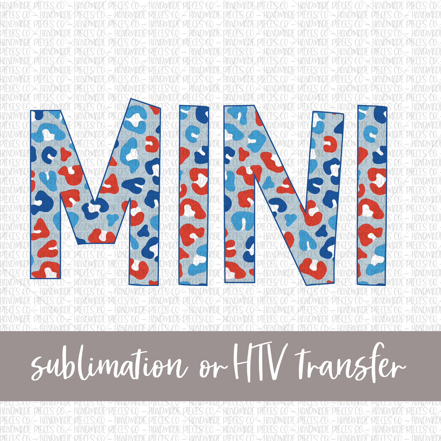 Mini, Leopard Patriotic, Version 1 - Sublimation or HTV Transfer