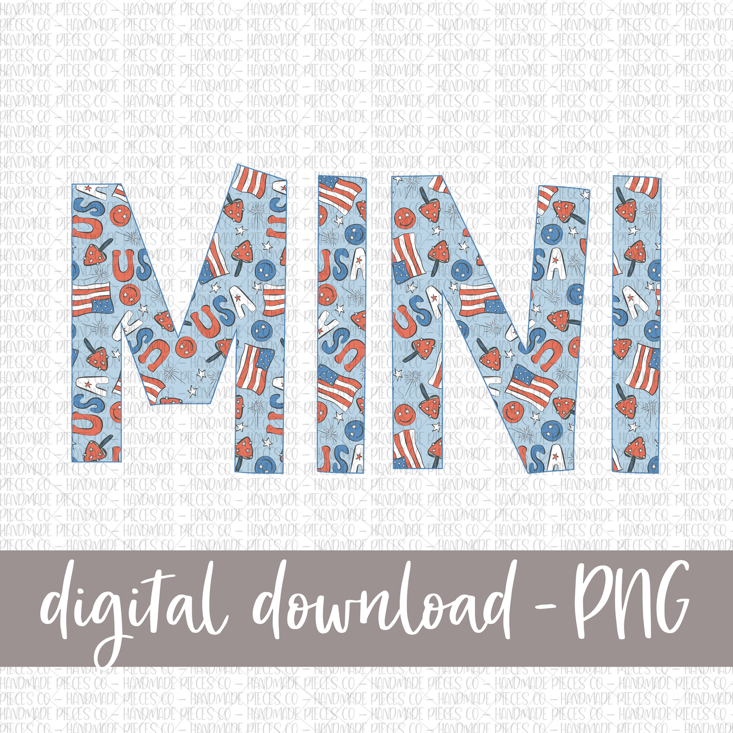 Mini, Patriotic Mix, Blue - Digital Download
