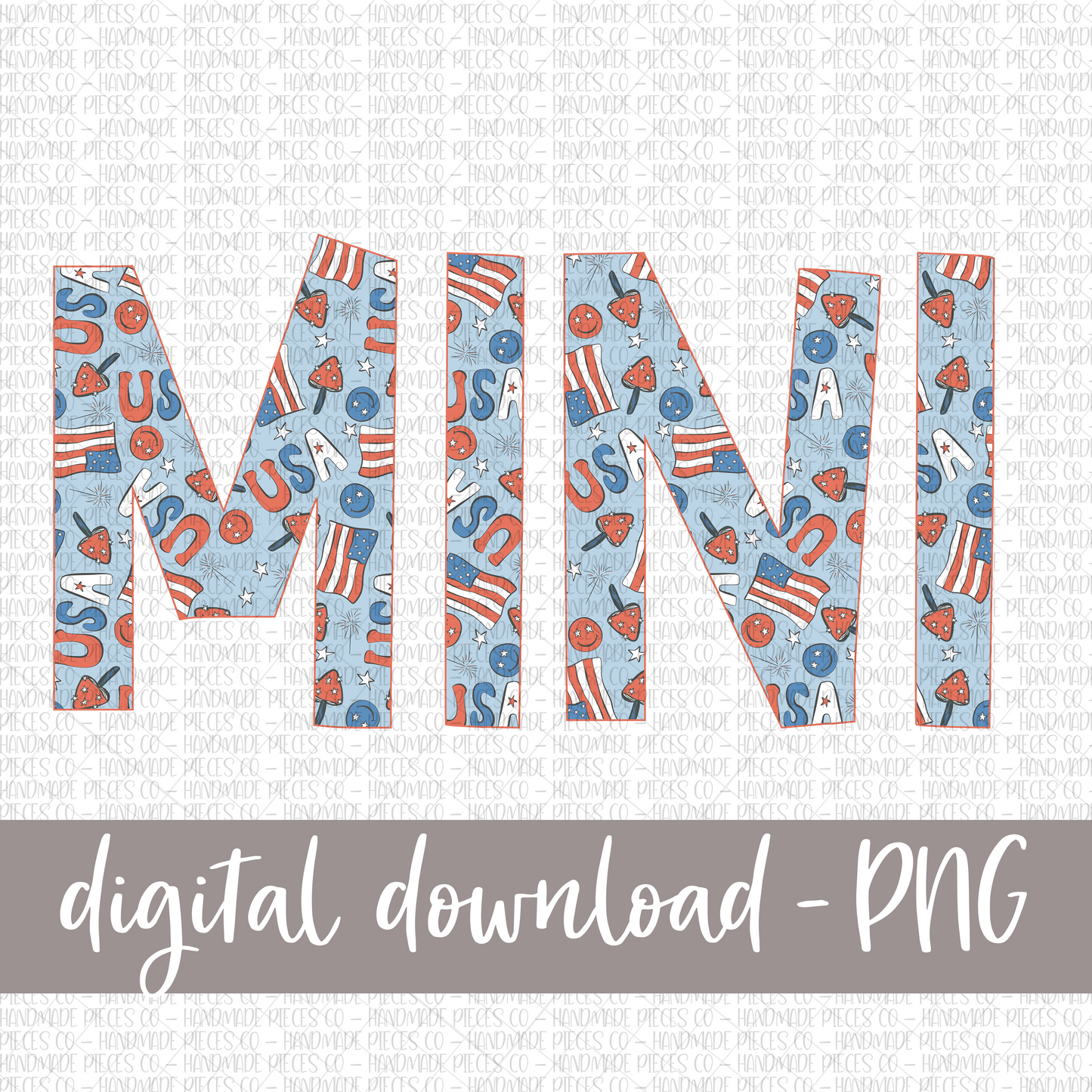 Mini, Patriotic Mix, Red - Digital Download