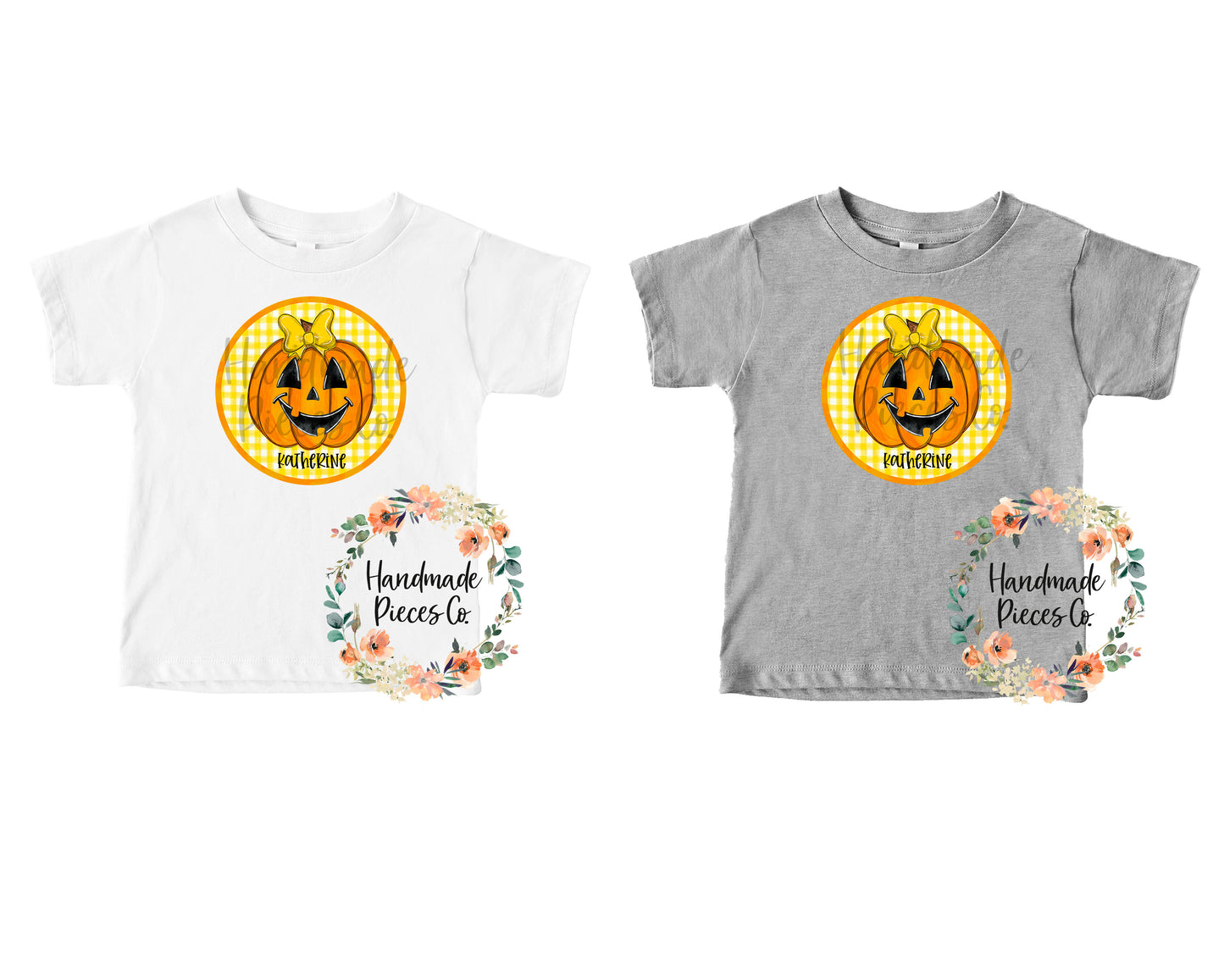 Pumpkin Applique, Circle - Name Optional - Sublimation or HTV Transfer