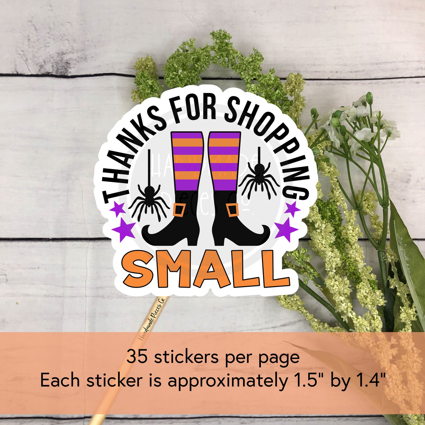 Thank You for Shopping Small, Halloween Packaging Sticker - Halloween Theme