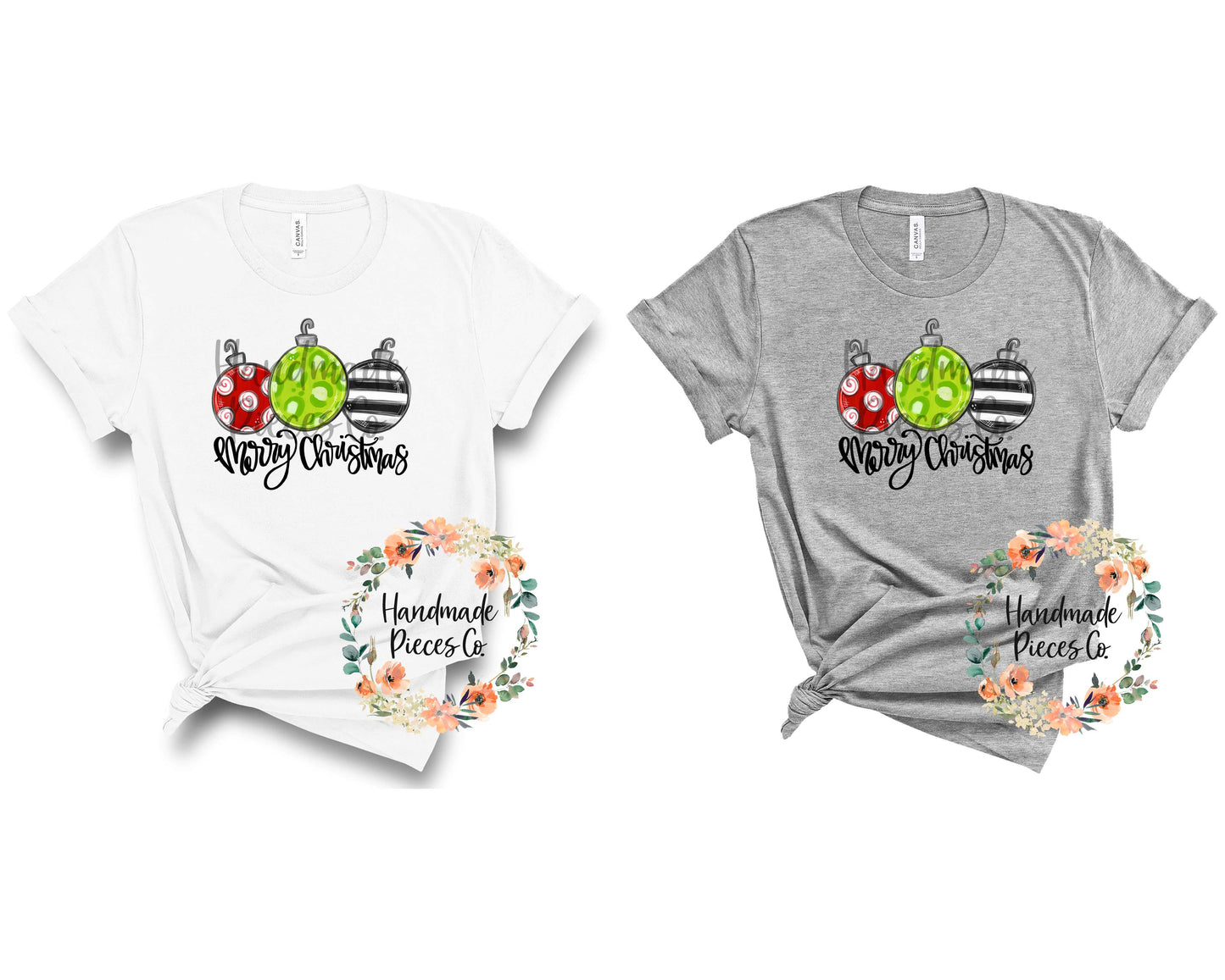 Christmas Ornaments Trio, Merry Christmas - Sublimation or HTV Transfer