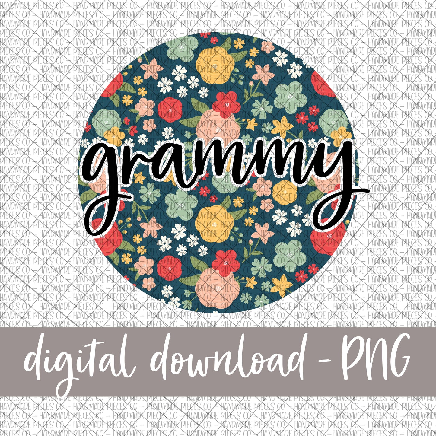 Grammy Round, Floral 6 - Digital Download