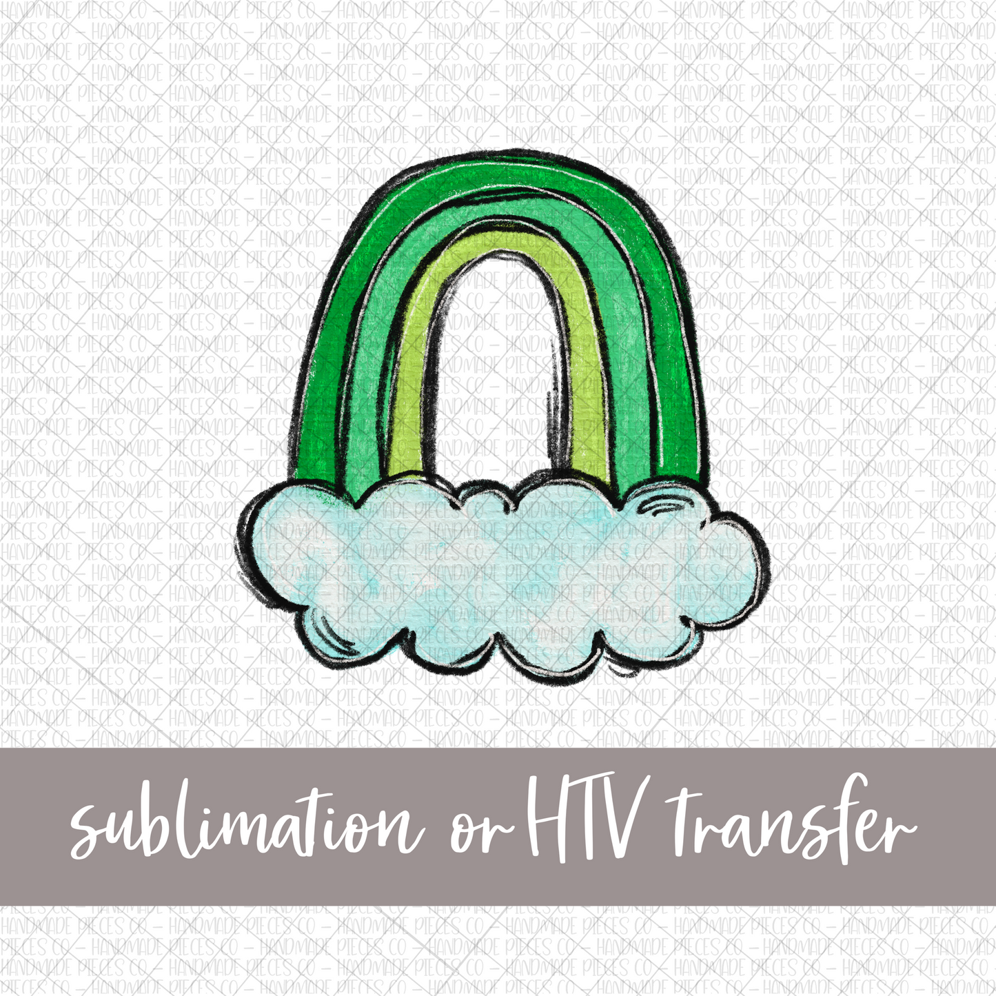 Green Rainbow - Sublimation or HTV Transfer