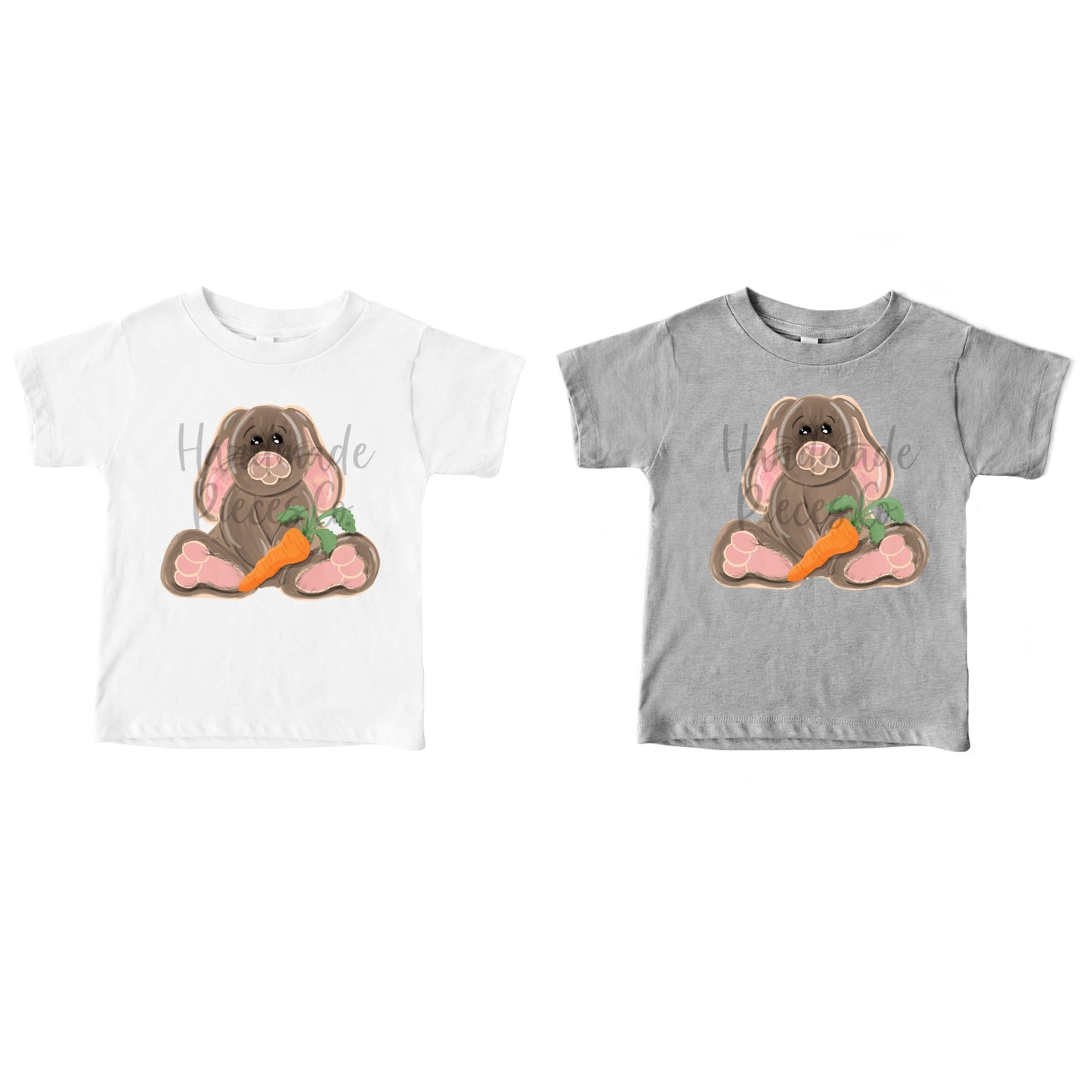 Bunny with Carrot, Watercolor Pink - Sublimation or HTV Transfer