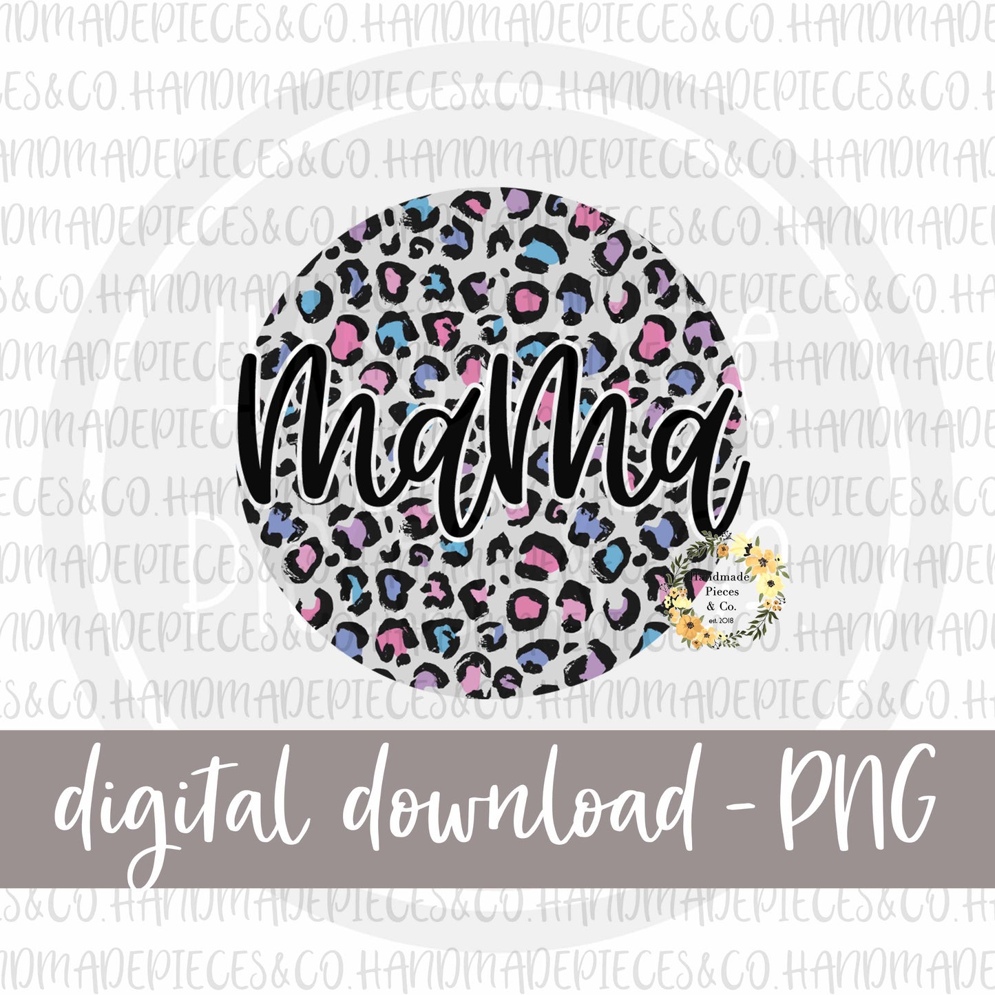 Mama Round, Leopard Spring Pastel - Digital Download