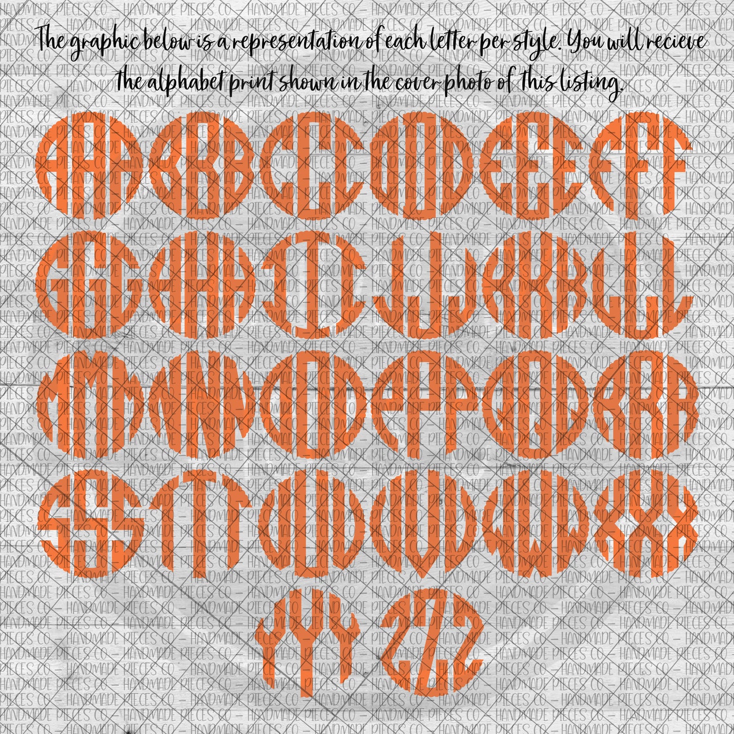 Valentine's Day Trio Monogram - Multiple Styles - Digital Download