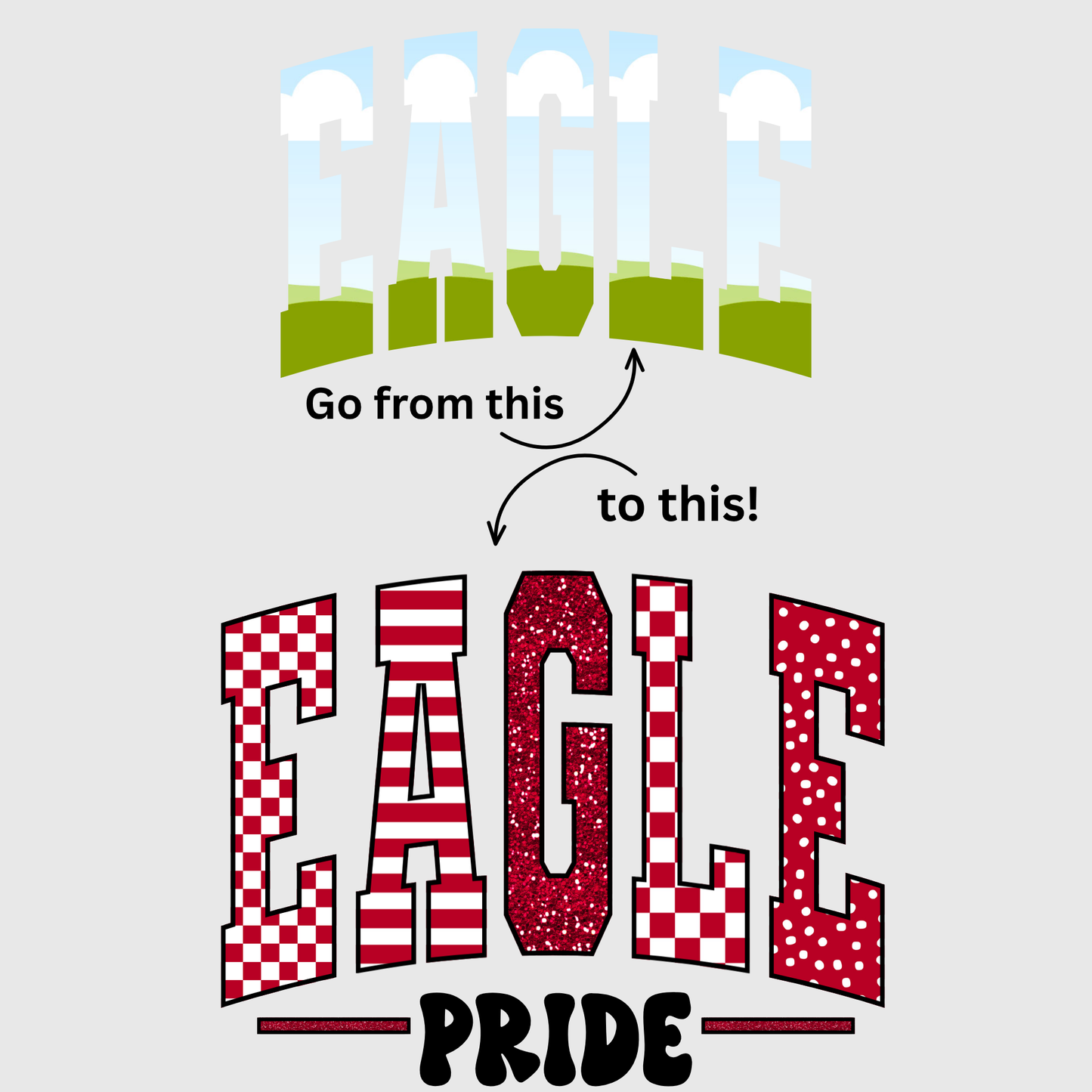 School Mascot Design Bundle - Varsity Arched Letters, Canva Template (37 Mascots) - Digital Download