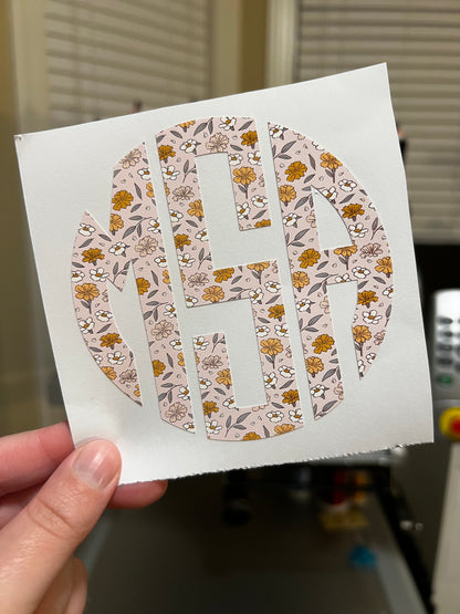 Marigold Monogram - Vinyl Decal