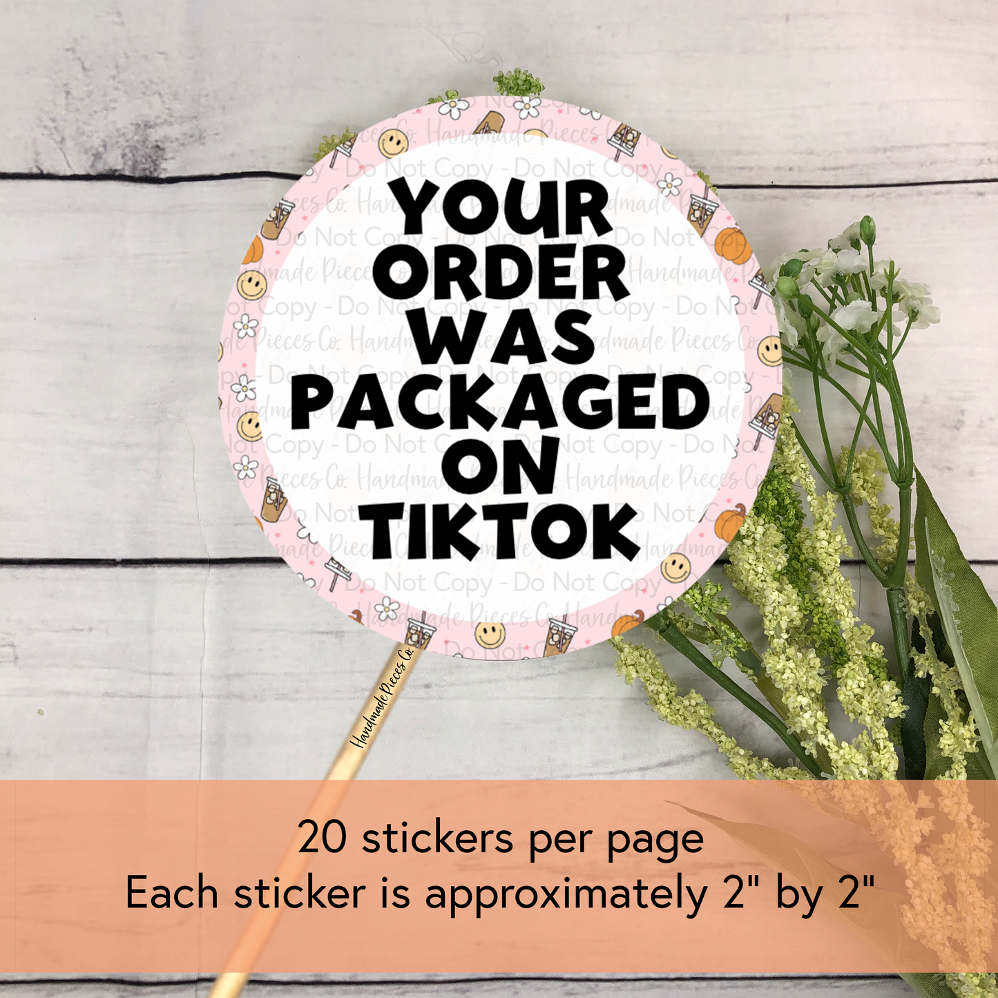 Your Order was Packaged on TikTok - Packaging Sticker, Pumpkin Spice Theme