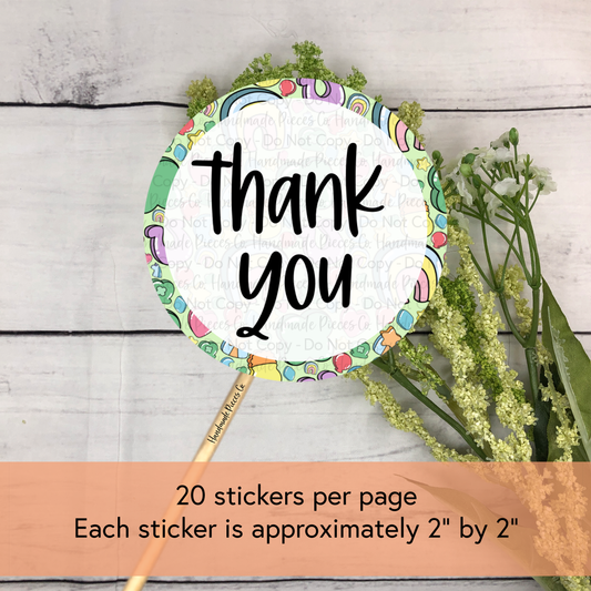 Thank You Packaging Sticker, Version 2, Feelin' Lucky Theme