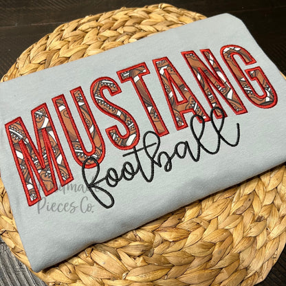 Custom Mascot Football Embroidered Garment - Adult
