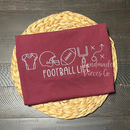 Football Doodle Icon Embroidered Garment - Adult