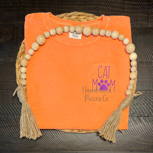 Cat Mom Embroidered Garment - Adult