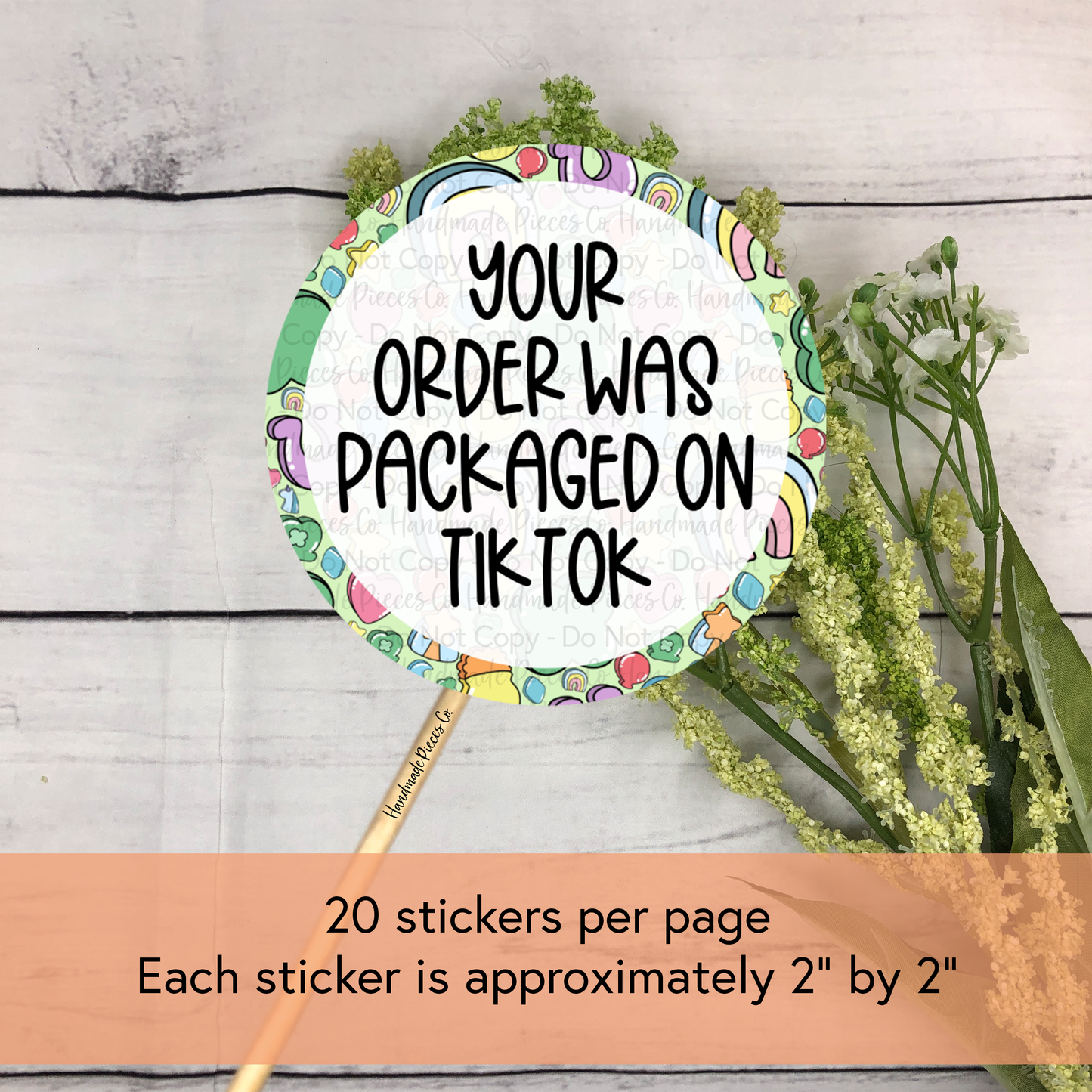 Thank You Packaging Sticker, Version 2, Feelin' Lucky Theme