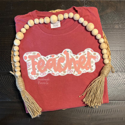 Teacher Outline Embroidered Appliqué Garment - Adult