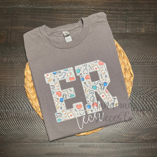 Create Your Own ER Appliqué Embroidered Garment, Text Below - Adult