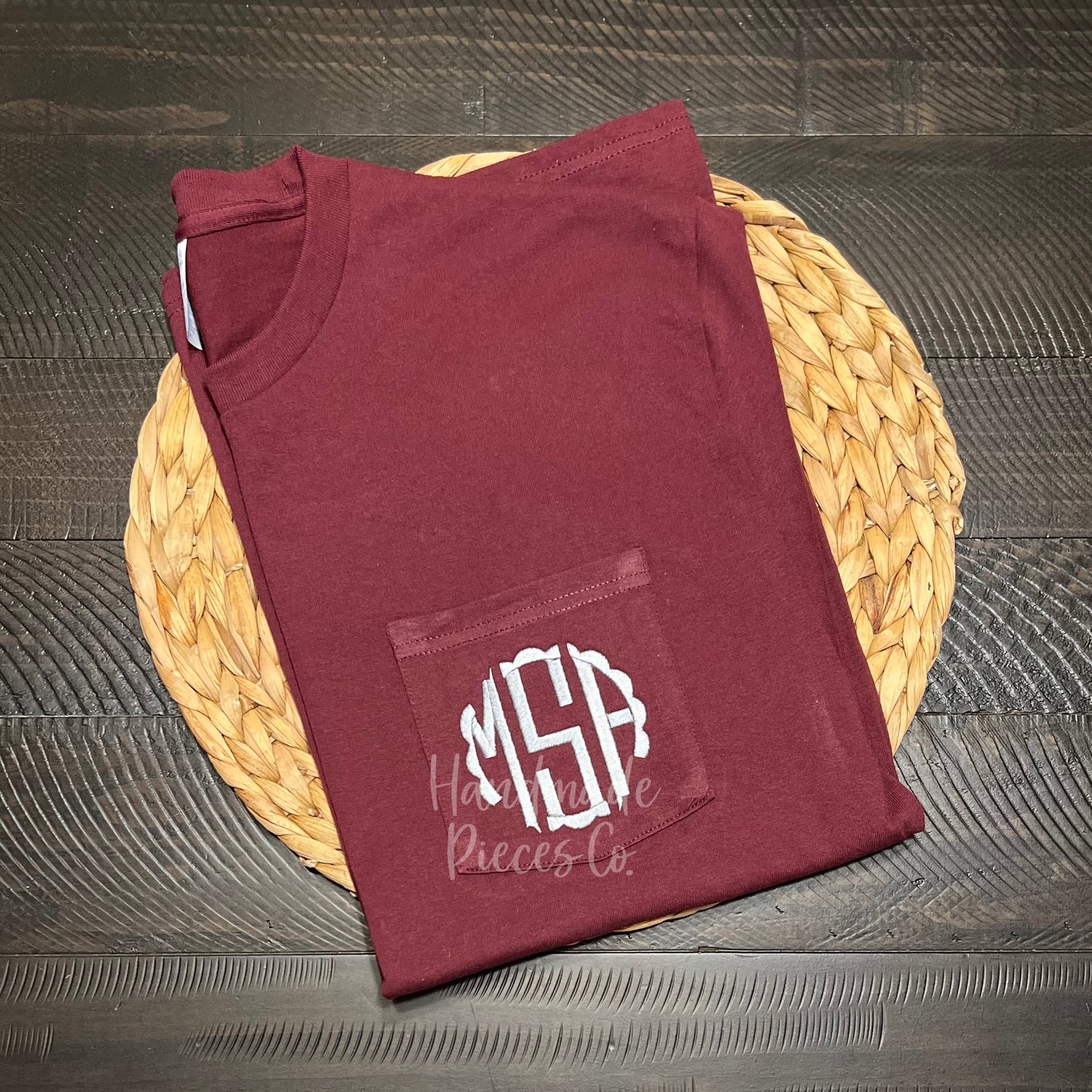 Monogram Embroidered Pocket Tee - Adult
