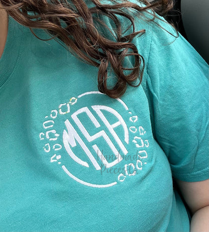 Leopard frame with Monogram Embroidered Garment - Adult