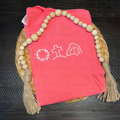 Thorned Crown, Cross, Tomb - Embroidered T-Shirt or Sweatshirt