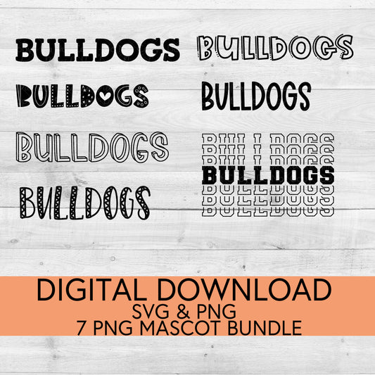 Bulldogs School Mascot PNG/SVG Bundle - Digital Download