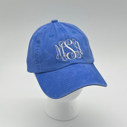 Embroidered Monogram Baseball Hat/Cap