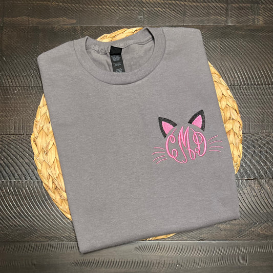 Cat Ears Monogram Embroidered Garment - Adult