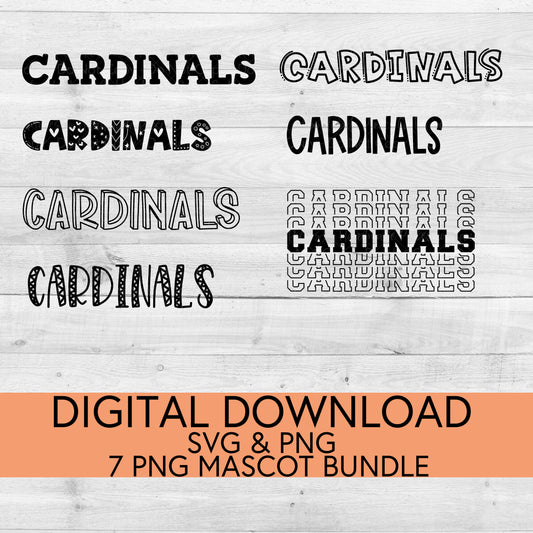 Cardinals School Mascot PNG/SVG Bundle - Digital Download