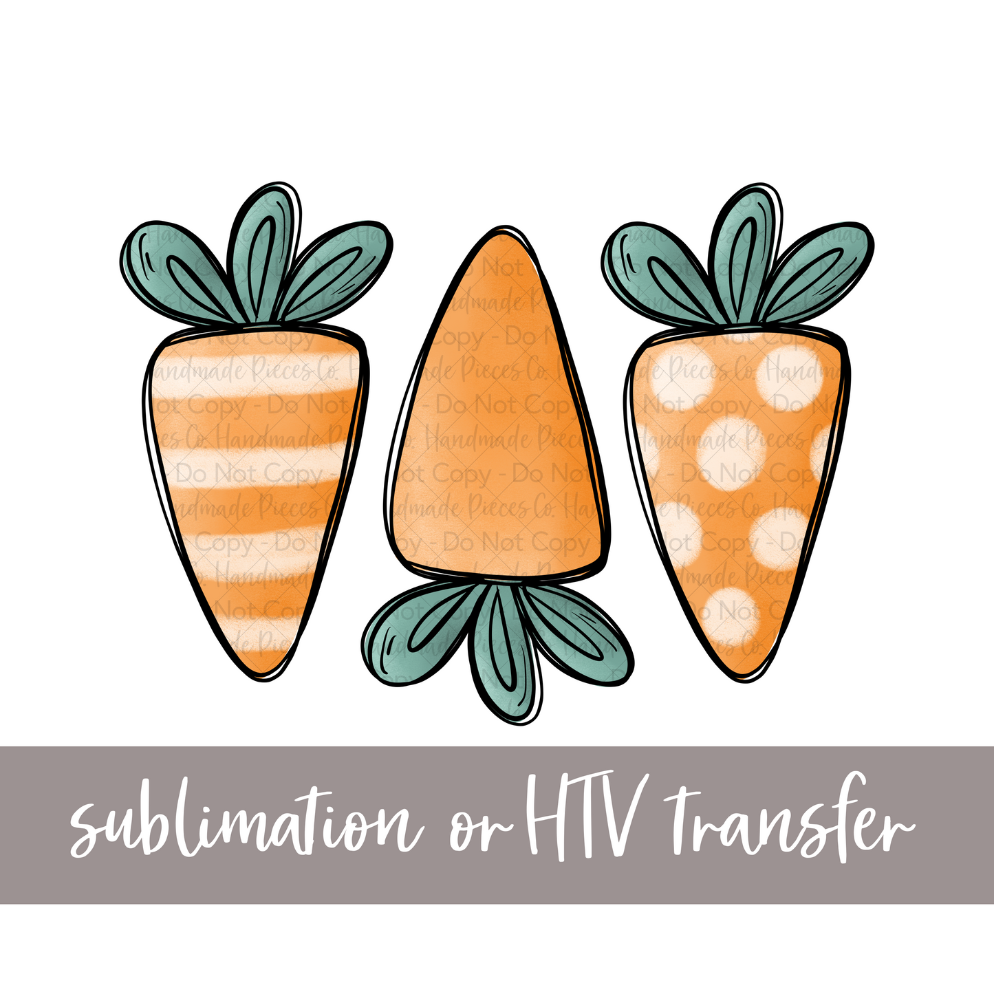 Carrot Trio- Sublimation or HTV Transfer