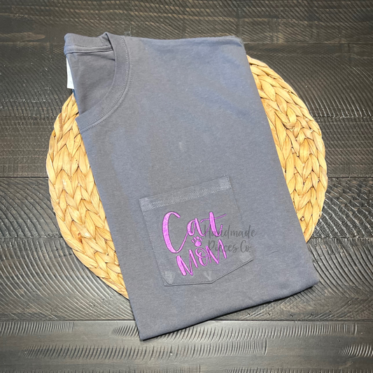 Cat Mom Embroidered Garment - Adult