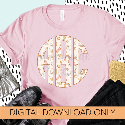 Pastel Spring Time Monogram - Multiple Styles - Digital Download
